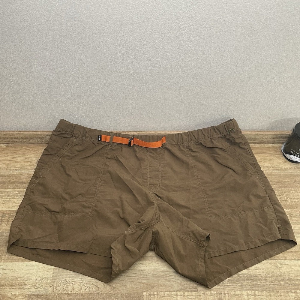 REI Co-op Mens 3XL Brown Ripstop Hiking Shorts Integrated Belt 5.5 Inch Inseam